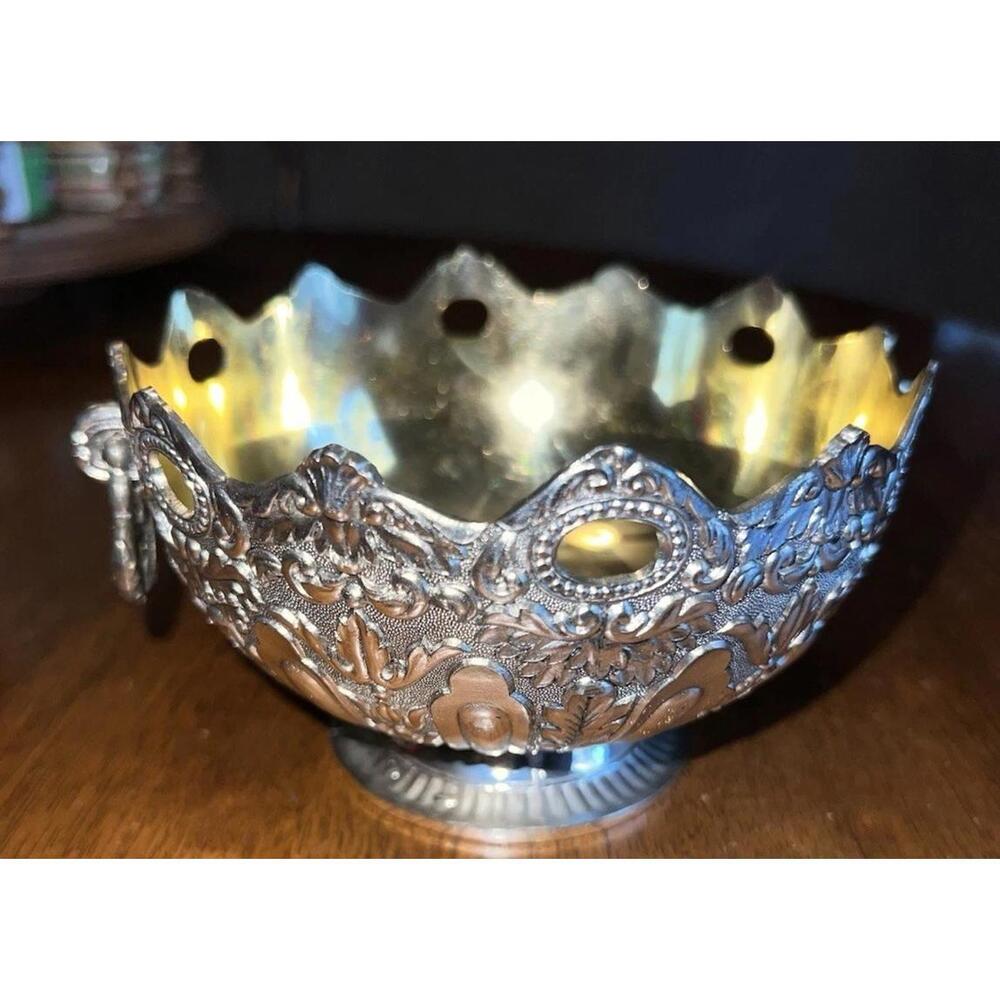 SOLDVintage Leonard No. 963 Enesco Monteith Ornate Silver Bowlโ - Made in Japan